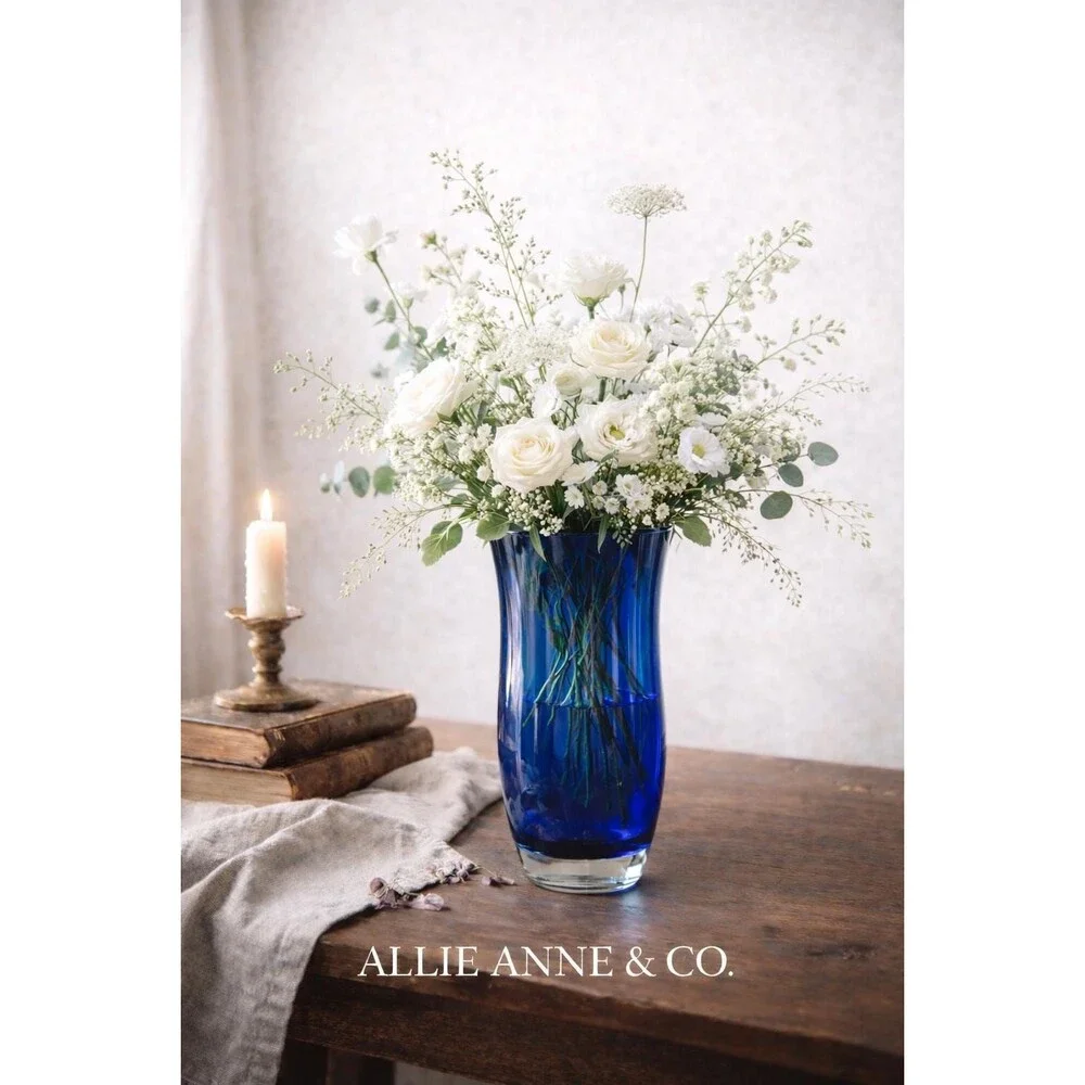 Vintage Cobalt Blue Glass Vase – Polish Achilles Co. Import, 1980s Decor
